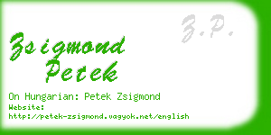 zsigmond petek business card